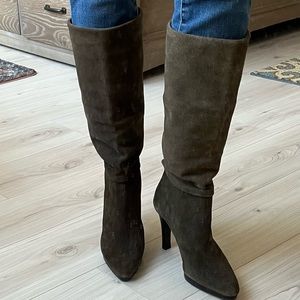 Vintage Ralph Lauren olive green suede boots size 8
